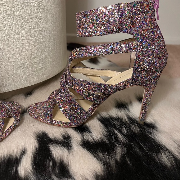 INC Multi Glitter Strappy High Heels - Picture 7 of 16